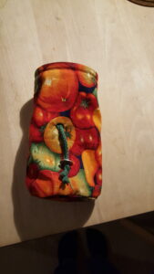Unik håndlavet kalkpose med tomater